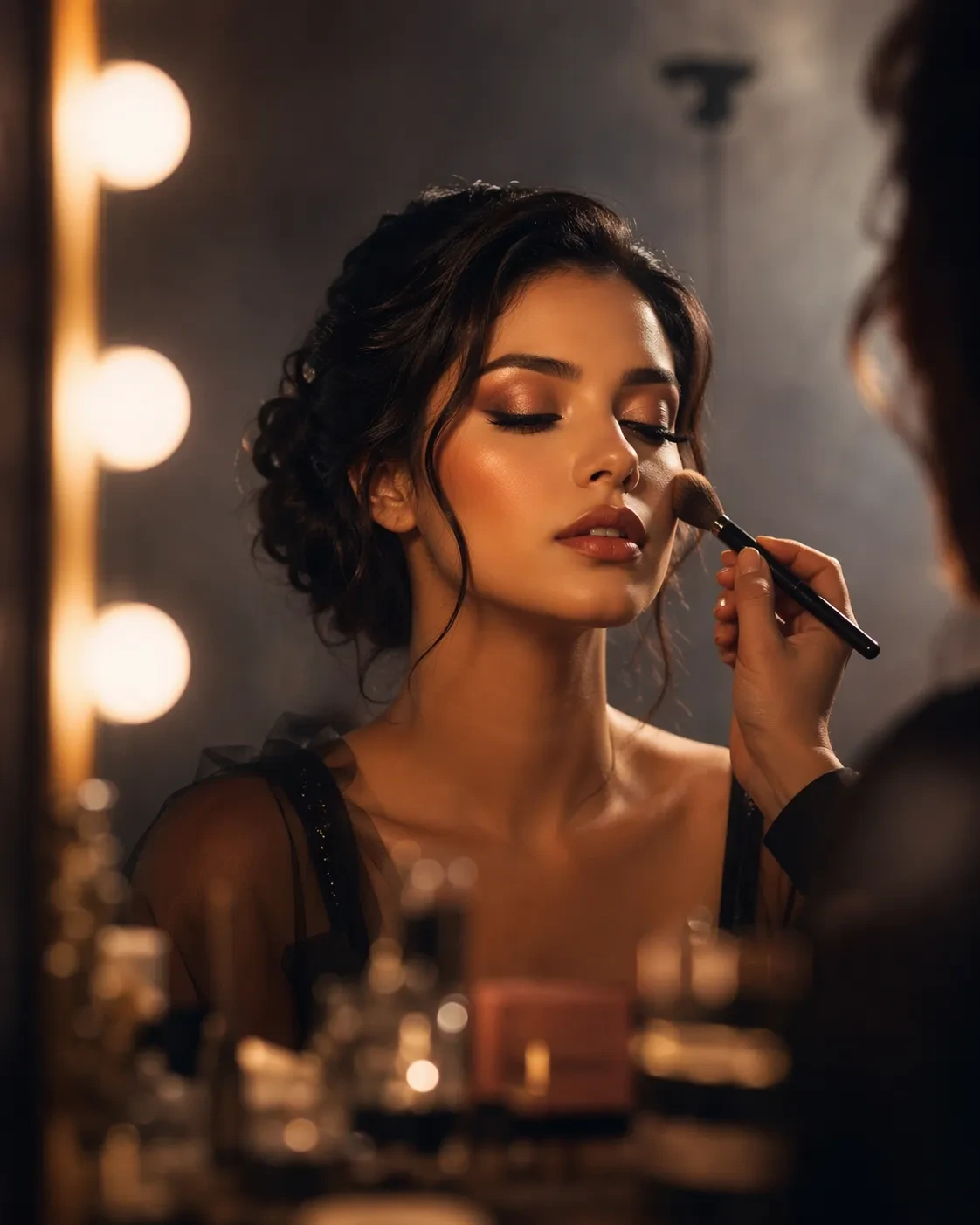 Cinematic makeup application
