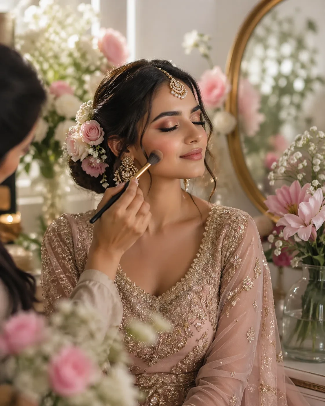 Flower setting (jadai alangaram)