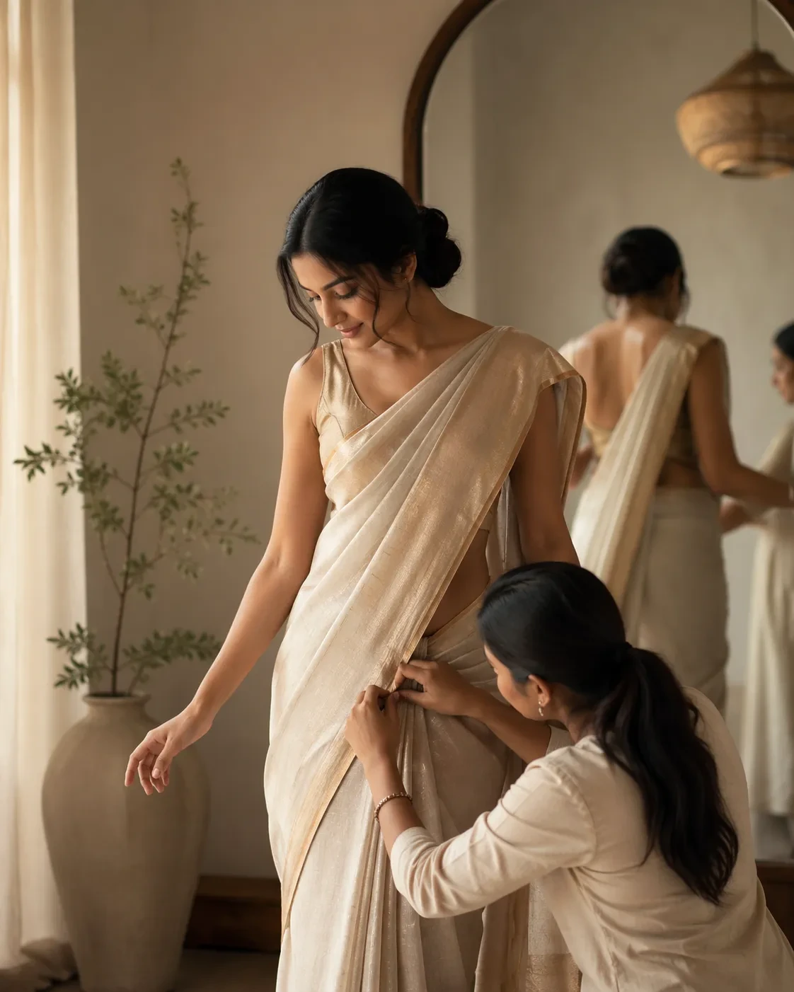 Saree draping (traditional styles)